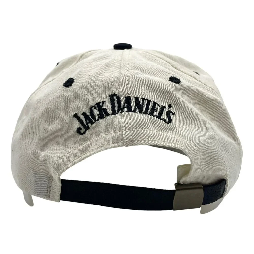 Jack Daniels Old No. 7 Hat White with Black Brim Adjustable